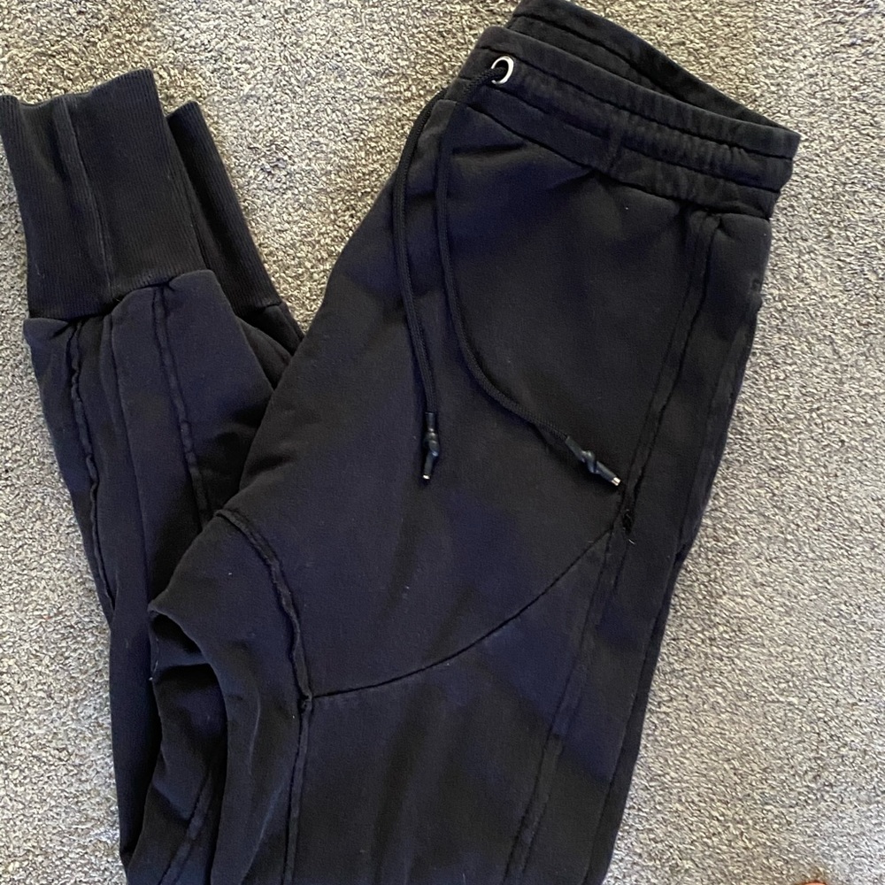 Black skinny tapered joggers